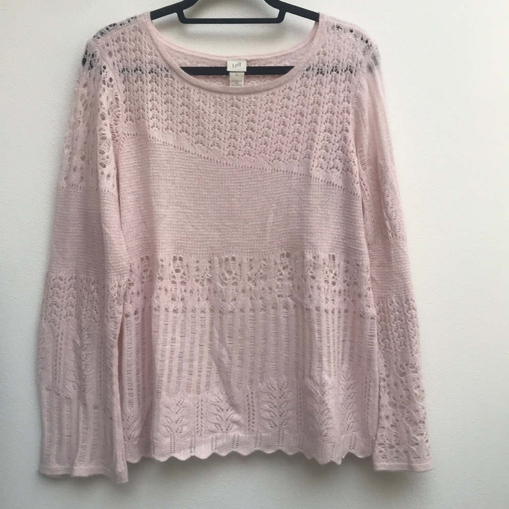 J.Jill wool and angora sweater in pink.